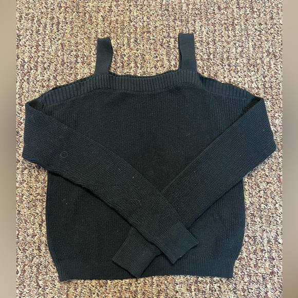 Express Black Cold Shoulder Long Sleeve Sweater, size xs - Picture 3 of 6